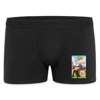 Pin-up britannique avec Bulldog et Londres - Boxer Homme - noir - Devant
