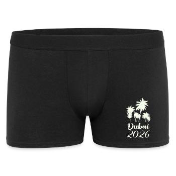 Dubai Palmen 2026 Script - Männer Boxer Shorts - Schwarz - Vorne