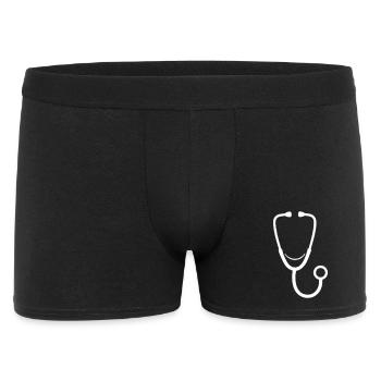 Médecine stéthoscope Médecin Infirmière cardiaque - Boxer Homme - noir - Devant