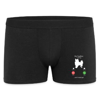 Papillon Dog Calling Smartphone Interface - Men's Boxer Shorts - black - Front