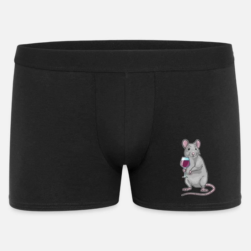 Maus Rotwein - Männer Boxer Shorts - Schwarz