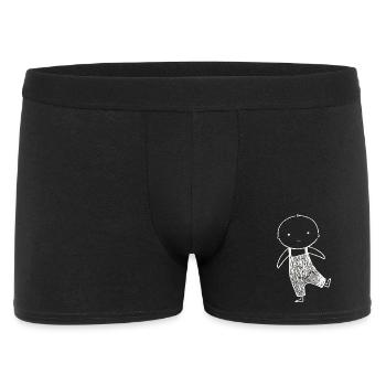 Tiny Doodle in Overalls - Männer Boxer Shorts - Schwarz - Vorne