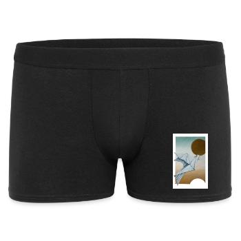 Origami Taube - Männer Boxer Shorts - Schwarz - Vorne