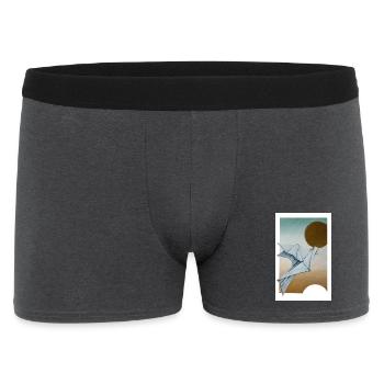 Origami Taube - Männer Boxer Shorts - Anthrazit - Vorne