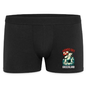 Hands Off Greenland Flag Arctic Polar Bear - Männer Boxer Shorts - Schwarz - Vorne