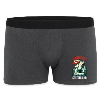 Hands Off Greenland Flag Arctic Polar Bear - Männer Boxer Shorts - Anthrazit - Vorne