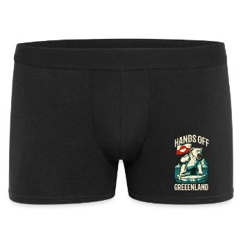 Hands Off Greenland Flag Arctic Polar Bear - Männer Boxer Shorts - Schwarz - Vorne