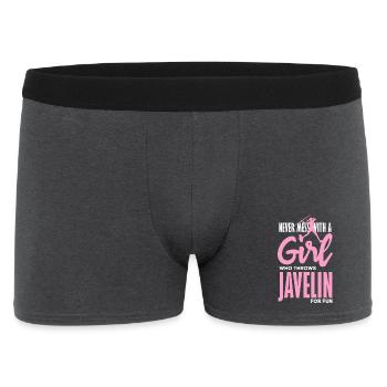 Lanceur de javelot avec une déclaration amusante - Boxer Homme - charbon - Devant