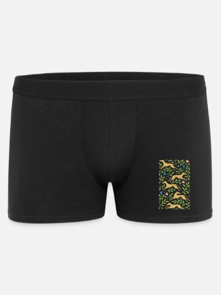 Golden Gallop in Floral Vines - Men's Boxer Shorts - black