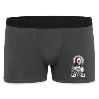 OG Mogger Jesus - Funny  Flex Meme - Men's Boxer Shorts - charcoal grey - Front