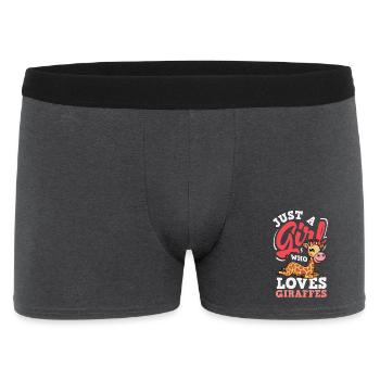Fille qui aime les girafes mignonne - Boxer Homme - charbon - Devant