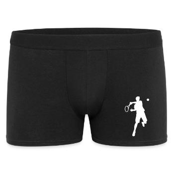 Joueur de tennis Silhouette de revers minimaliste - Boxer Homme - noir - Devant