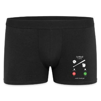 Softball appelle un design d’écran de téléphone drôle - Boxer Homme - noir - Devant