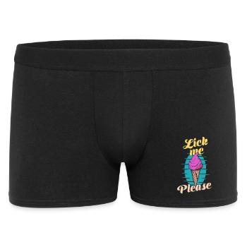 bitte Eis Cream Lustige Retro-Kunst - Männer Boxer Shorts - Schwarz - Vorne
