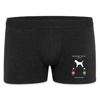 La race de chien Loyal Border Terrier appelle - Boxer Homme - noir - Devant