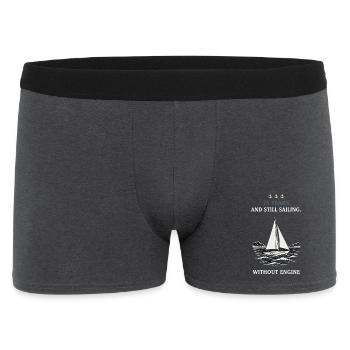 75. Geburtstag Segeln Ohne Motor - Männer Boxer Shorts - Anthrazit - Vorne