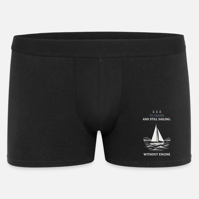 75th Birthday Sailing without Engine - Men's Boxer Shorts - black
