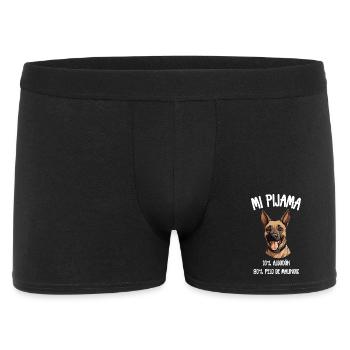 Malinois-Hundepyjamas - Männer Boxer Shorts - Schwarz - Vorne