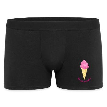 Eis Auszeit coole Quotes Waffel pink Fan Sommer - Männer Boxer Shorts - Schwarz - Vorne