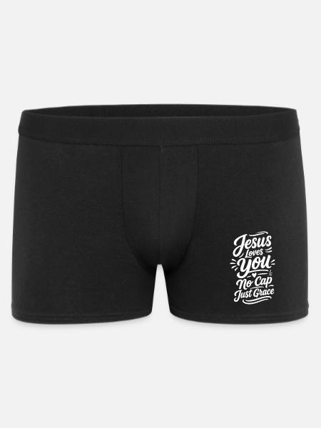 Jésus t’aime Lettrage - Boxer Homme - noir