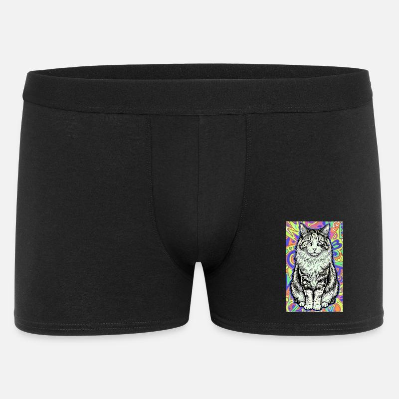 chat - Boxer Homme - noir