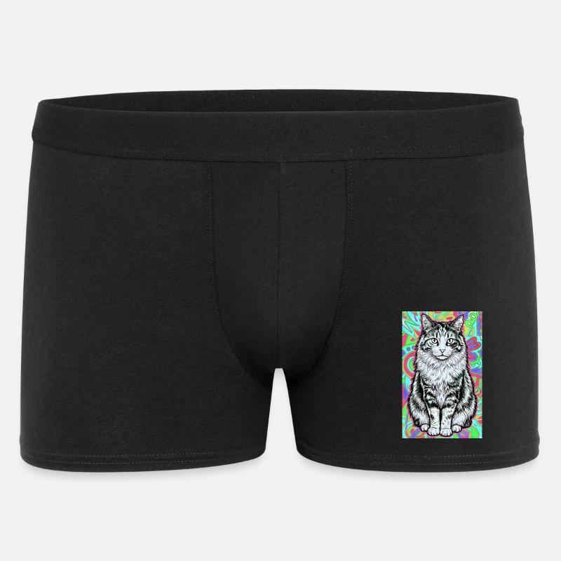 Katze - Männer Boxer Shorts - Schwarz