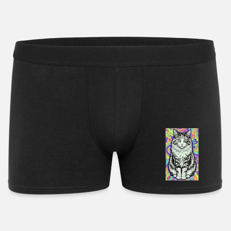 chat - Boxer Homme - noir