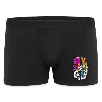 9 YEARS OF BEING AWESOME FOOTBALL 9TH BIRTHDAY - Men's Boxer Shorts - black - Front