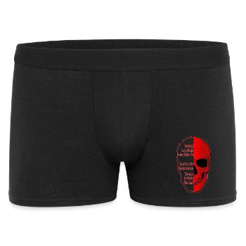 Halbskull Metal-Statement Rot Schwarz - Männer Boxer Shorts - Schwarz - Vorne