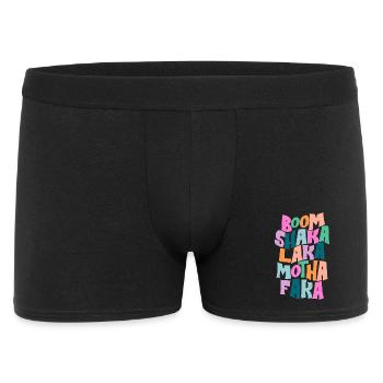 Fette Farbburst-Typografie - Männer Boxer Shorts - Schwarz - Vorne
