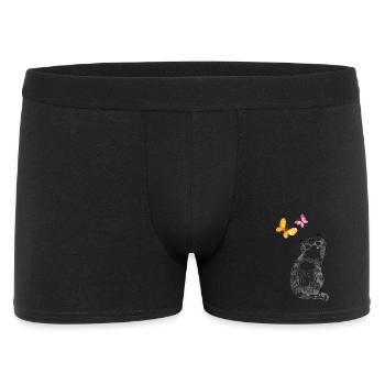 Chat aux papillons – Conception de croquis - Boxer Homme - noir - Devant