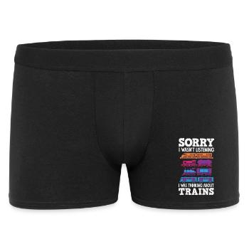 Je n’ai pas écouté. J’ai pensé à l’humour drôle des trains. - Boxer Homme - noir - Devant