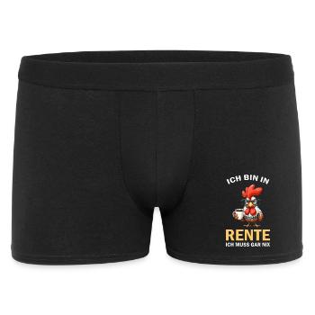 Ich Bin in Rente Ich muss gar nix - Männer Boxer Shorts - Schwarz - Vorne