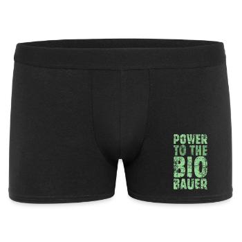 Power to the Biobauer Bio Grün Hell - Männer Boxer Shorts - Schwarz - Vorne