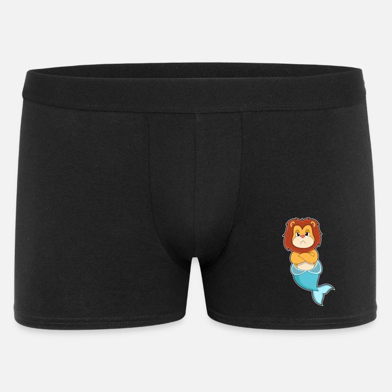 Löwe Meerjungfrau - Männer Boxer Shorts - Schwarz