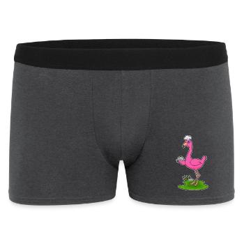 Flamingo Cooking Cooking Serving Bell - Men's Boxer Shorts - charcoal grey - Front