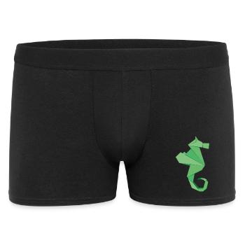 abstract seahorse badges in origami style - Men's Boxer Shorts - black - Front