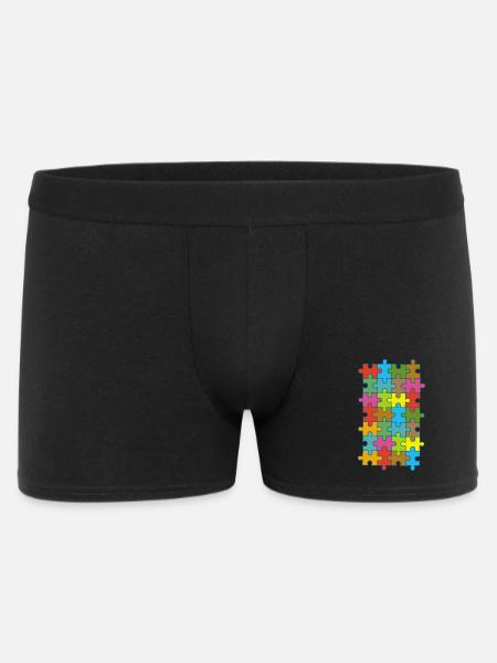 Mehrfarbiges Puzzle - Männer Boxer Shorts - Schwarz