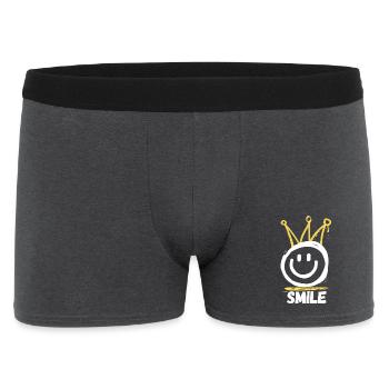 Smile Graffiti - Männer Boxer Shorts - Anthrazit - Vorne