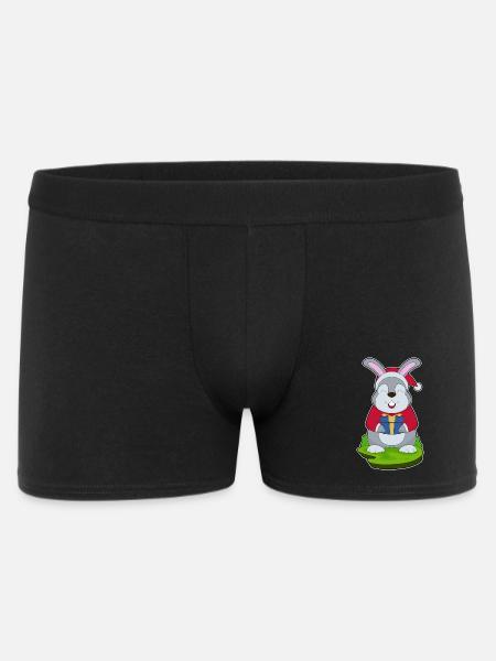 Bunny Christmas Santa Hat - Men's Boxer Shorts - black