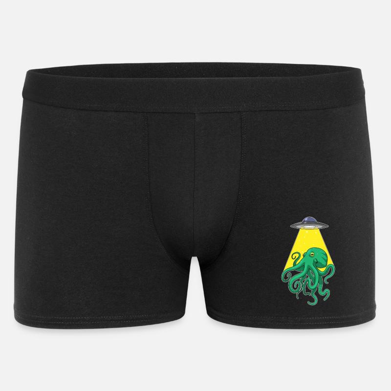 Krake Raumschiff Weltraum - Männer Boxer Shorts - Schwarz