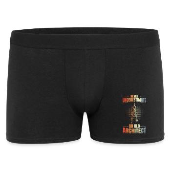 Never underestimate an old architect - Men's Boxer Shorts - black - Front