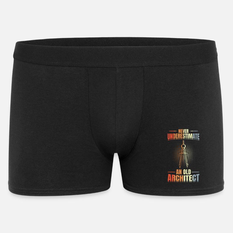 Never underestimate an old architect - Men's Boxer Shorts - black