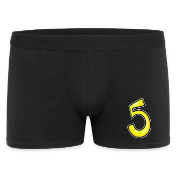 5 - Yellow Number Number Fifth - Men's Boxer Shorts - black - Front