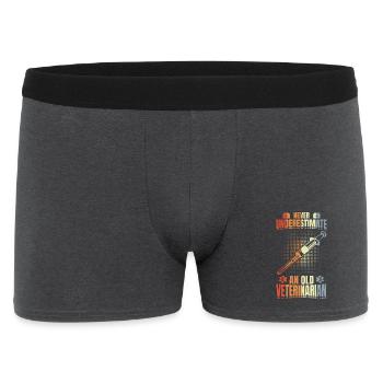 Ne sous-estimez jamais un vieux vétérinaire - Boxer Homme - charbon - Devant