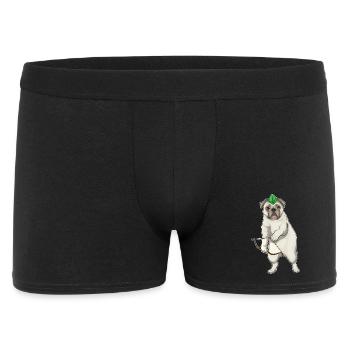 Mops Bogenschütze Bogen - Männer Boxer Shorts - Schwarz - Vorne