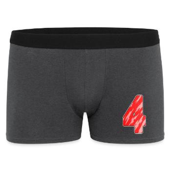 4 - Four Number Number Pattern Red - Men's Boxer Shorts - charcoal grey - Front
