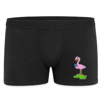 Flamingo Lutscher  - Männer Boxer Shorts - Schwarz - Vorne