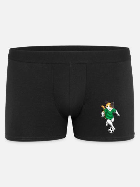 Cat Soccer Player Soccer - Men's Boxer Shorts - black