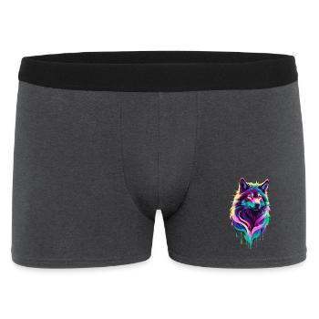 loup coloré graffiti tête de loup - Boxer Homme - charbon - Devant